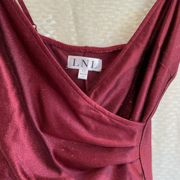 Bodycon Asymmetrical Shimmery Ruched Mini Dress - Picture 4 of 4